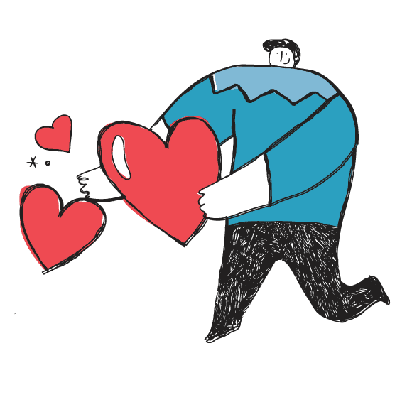 Heart donation illustration for kidswrite4kids Ripple Foundation awareness campaigns.